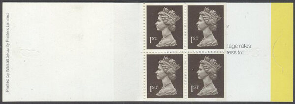 England - M Häfte Drottning Elisabeth II 1ST, 4 frimärken i Häfte kpl **