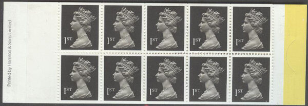 England - M Häfte Drottning Elisabeth II 1ST, 10 frimärken i Häfte kpl **