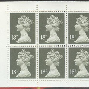 England – M Häfte Drottning Elisabeth II 18p, 10 frimärken i Häfte kpl **