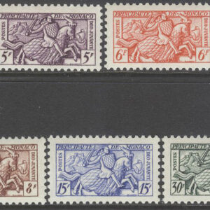 Monaco – M  497-501 Frimärken för Visitkort – Ryttare på Häst, 5 kpl **