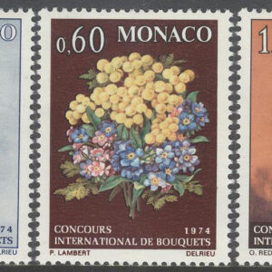 Monaco – M 1104-1106 Int. tävling i blombinderi, 3 kpl **