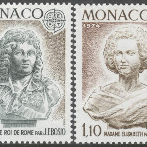 Monaco – M 1114-1115 Europa CEPT 1974 Skulpturer, 2 kpl **