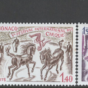Monaco – M 1351-1355 5:e Internat Cirkusfestivalen i Monte Carlo 1978, 5 kpl **