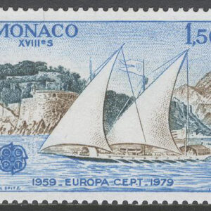 Monaco – M 1375-1377 Europa CEPT 1979 Posthistoria bla Båt & Lok, serie 3 kpl **