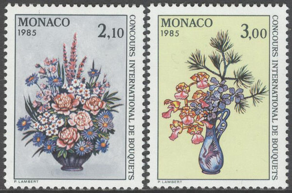 Monaco - M 1664-1665 Internationell tävling i blombinderi, 2 kpl **