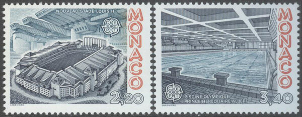 Monaco - M 1794-1795 Europa CEPT 1986 Modern arkitektur, serie 2 kpl **