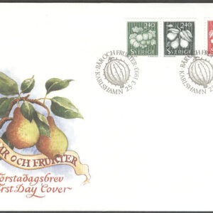 Sverige – FDC 1993-03-25 – Bär och frukter, serie 3 kpl Vinjett 1