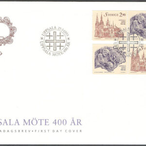 Sverige – FDC 1993-03-25 – Uppsala möte 400 år, serie 4 kpl Vinjett 1