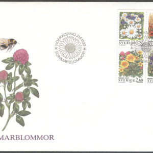 Sverige – FDC 1993-05-21 – Rabattmärken XV – Sommarblommor, serie 4 kpl Vinjett 1