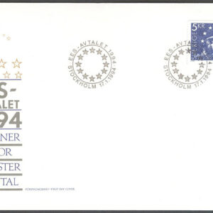 Sverige – FDC 1994-01-17 – ESS-avtalet, märke kpl Vinjett 1