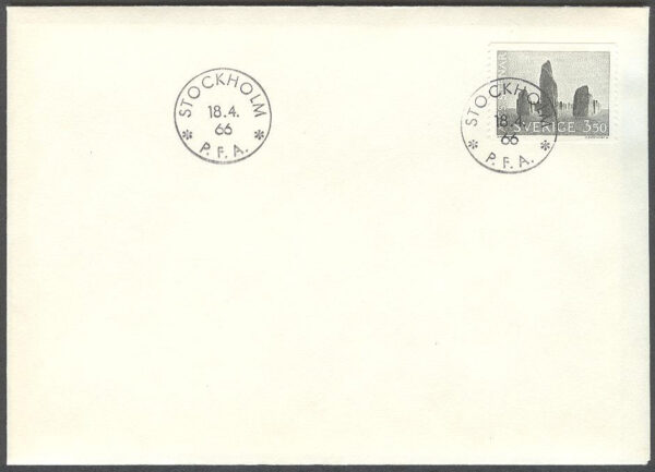 Sverige - FDC 1966-04-18 - Ales stenar, 1 kpl Stämpel 23 mm