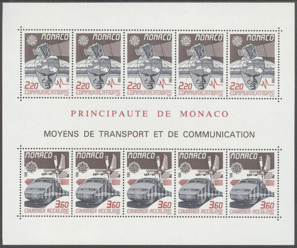 Monaco - M BL  39 Europa CEPT 1988 Transport & Kommunikation, Block **
