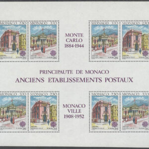 Monaco – M BL  47 Europa CEPT 1990 Postbyggnader, Block **