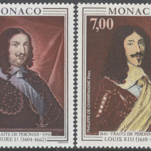 Monaco – M 2028-2029 Fördraget mellan Frankrike-Monaco 350 år, serie 2 kpl **