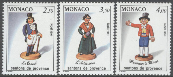 Monaco - M 2035-2037 Jul 1991 - Krubbfigurer, serie 3 kpl **