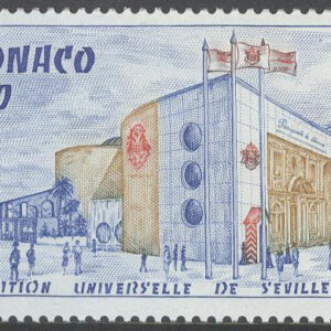 Monaco – M 2073 Världsutställningen EXPO 92 i Sevilla – Flaggor, märke kpl **