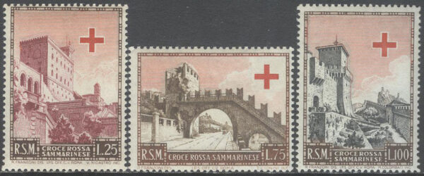San Marino - M  457-459 Röda Korset grundat i San Marino, serie 3 kpl **