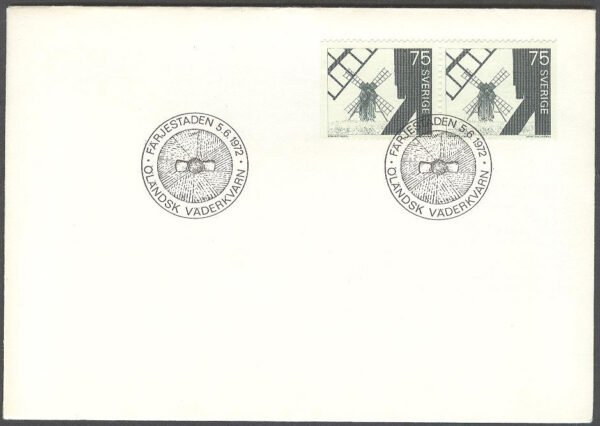 Sverige - FDC 1972-06-05 - Öländska väderkvarnar, par kpl