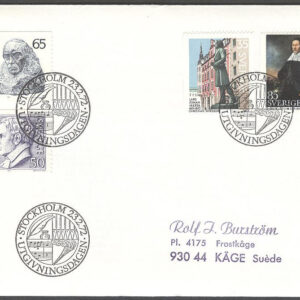 Sverige – FDC 1972-02-23 – Personjubiléer bla L H Hierta, 4 kpl Adressat