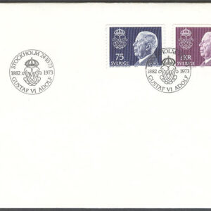 Sverige – FDC 1973-10-24 – Gustaf VI Adolf 1862-1973, 2 kpl