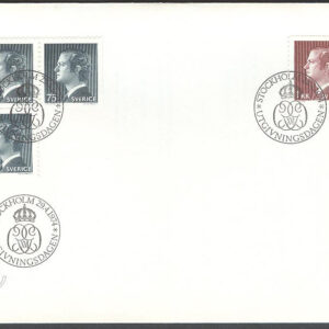Sverige – FDC 1974-04-29 – Carl XVI Gustaf, typ I, 4 kpl Stort Posthorn svart