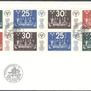 Sverige – FDC 1974-04-02 – Stockholmia 74 II, 8-Block