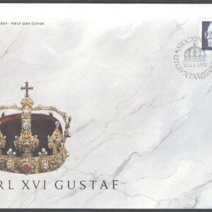 Sverige – FDC 1991-11-20 – Carl XVI Gustaf, 1 kpl Vinjett 1