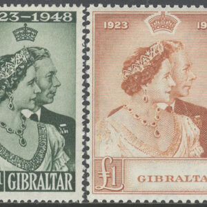 Gibraltar – M  123-124 Silverbröllop Kung Georg VI & Drottning Elisabeth, 2 kpl **