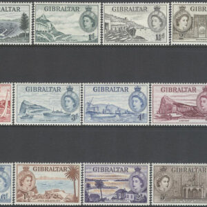 Gibraltar – M  134-147 Elisabeth II och Gibraltarmotiv, 14 kpl **