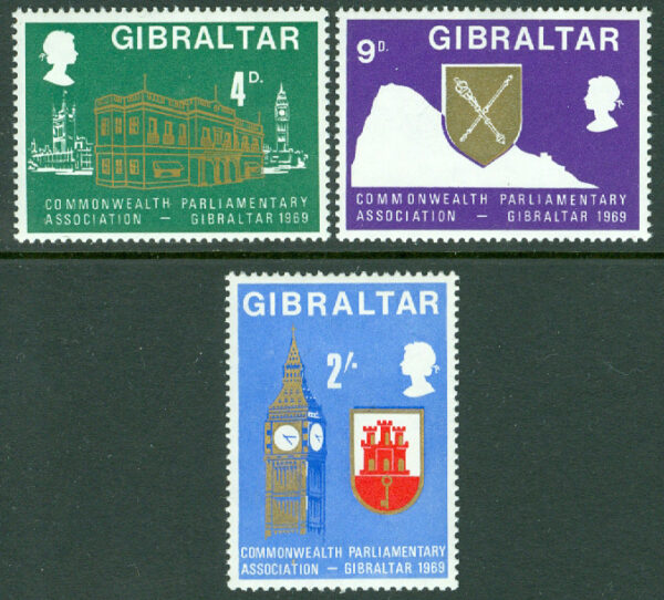Gibraltar - M  221-223 Konferens för Commonwealth Parliamentary Association (CPA) i Gibraltar, 3 kpl **