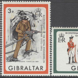 Gibraltar – M  286-288 Pionjärer i Gibraltar 200 år, Uniformer, serie 3 kpl **