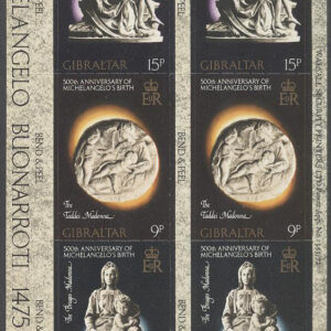 Gibraltar – M  334-336 B Jul 1975 – Michelangelo 500 år, HBL kpl **