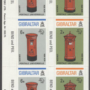 Gibraltar – M  310-311 B Världspostföreningen UPU 100 år – Postlådor, HBL kpl **