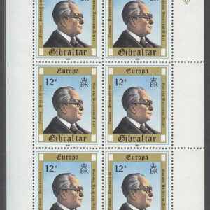 Gibraltar – M  405-407 x 10 Europa CEPT 1980 Betydande Personer, 3 st Miniark kpl **