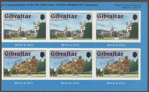 Gibraltar - M  375-376 B Kröning av Elisabeth II 25 år - Slott, HBL **