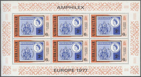 Gibraltar - M  364-366 x 6  Int. Frim.utst. AMPHILEX 77, 3 st Miniark kpl **