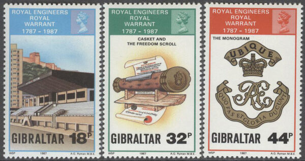 Gibraltar - M  538-541 Kungliga Pionier Regementet 200 år, serie 3 kpl **