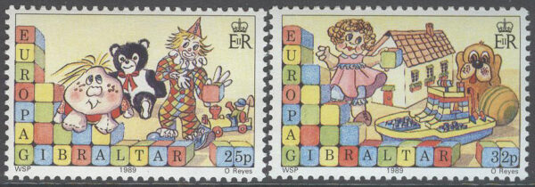 Gibraltar - M  563-564 Europa CEPT 1989 Barnlekar, serie 2 kpl **