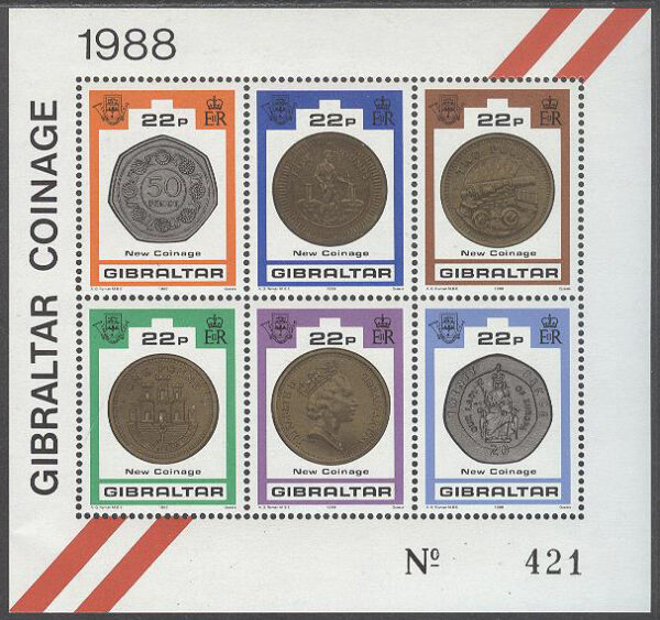 Gibraltar - M BL  14 Nya Mynt 1988, Block **