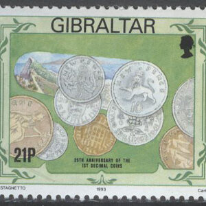 Gibraltar – M  675 Myntförändring 25 år – Mynt, 21 P **