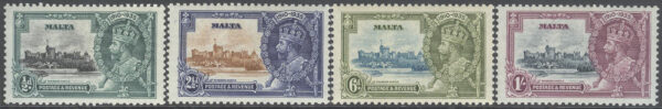 Malta - M  169-172 Tronbestigning av Kung Georg V 25 år - Slott, serie 4 kpl **