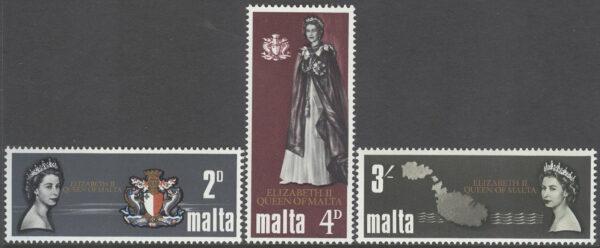 Malta - M  367-369 Besök av Drottning Elisabeth II 1967, 3 kpl **