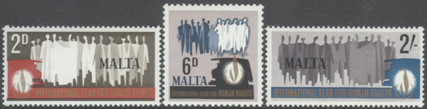 Malta - M  370-372 FN - Mänskliga rättigheter 20 år, 3 kpl **