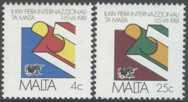 Malta - M  630-631 25:e Internationell Mässa på Malta, serie 2 kpl **