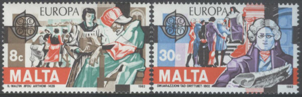 Malta - M  661-662 Europa CEPT 1982 Historia, serie 2 kpl **
