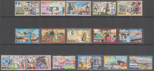 Malta - M  636-651 Vetensplig & Kulturell utveckling, serie 16 kpl **