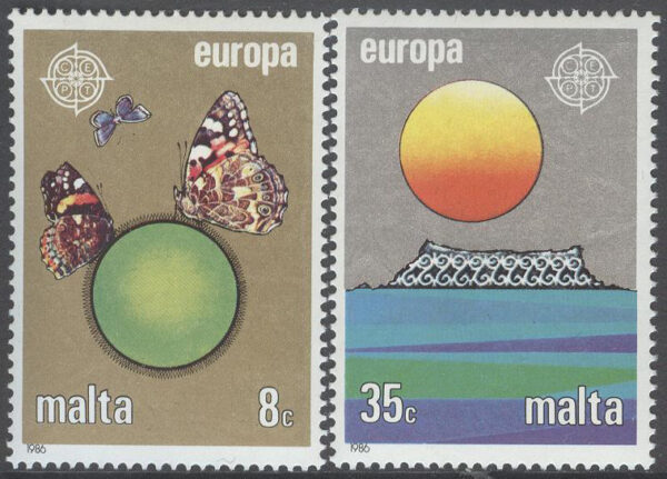 Malta - M  746-747 Europa CEPT 1986 Natur- & Miljöskydd, serie 2 kpl **