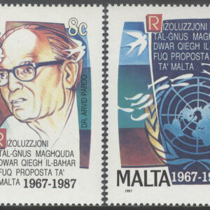 Malta – M  782-783 FN – Resolution för fredligt nyttjande av havet, 2 kpl **