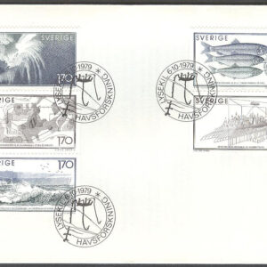 Sverige – FDC 1979-10-06 – Havsforskning, delad 5-strip kpl