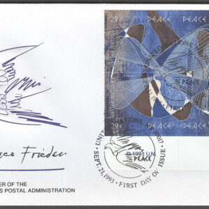 FN New York – FDC 1993-09-21 – Världsfredsåret 1993, 4-Block kpl